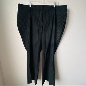Lane Bryant Zip Front Pinstripe Flare Leg Trousers Sz 24
